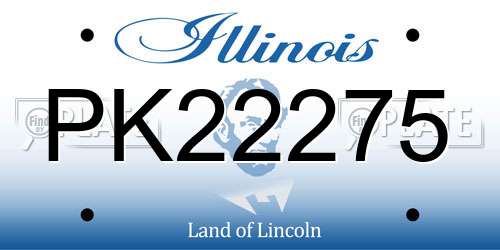 PK22275 Illinois License Plate