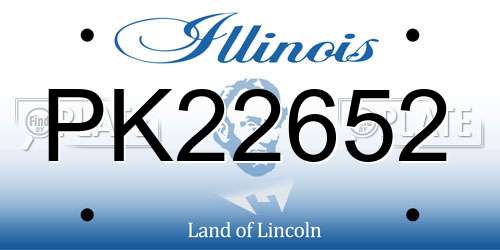 PK22652 Illinois License Plate