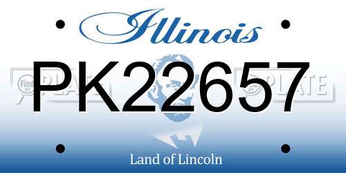 PK22657 Illinois License Plate