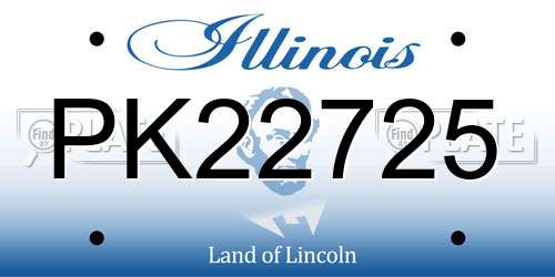 PK22725 Illinois License Plate