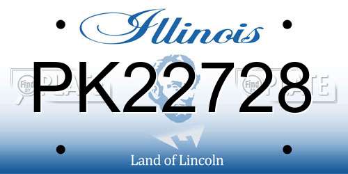 PK22728 Illinois License Plate