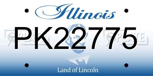 PK22775 Illinois License Plate