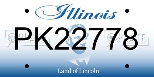 PK22778 Illinois License Plate