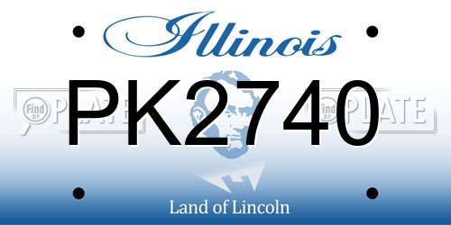 PK2740 Illinois License Plate