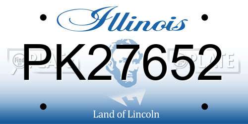 PK27652 Illinois License Plate