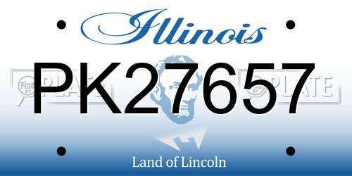 PK27657 Illinois License Plate