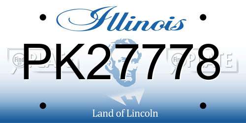 PK27778 Illinois License Plate
