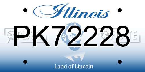 PK72228 Illinois License Plate