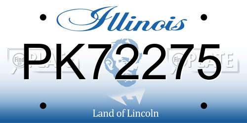 PK72275 Illinois License Plate