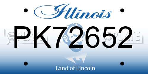 PK72652 Illinois License Plate