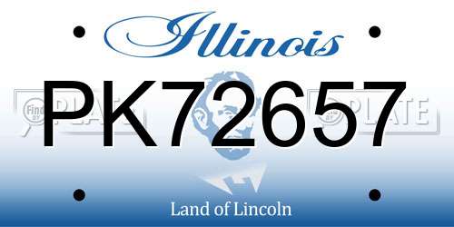 PK72657 Illinois License Plate