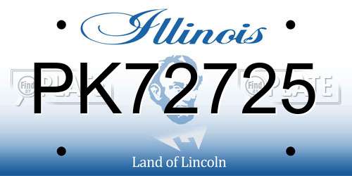 PK72725 Illinois License Plate