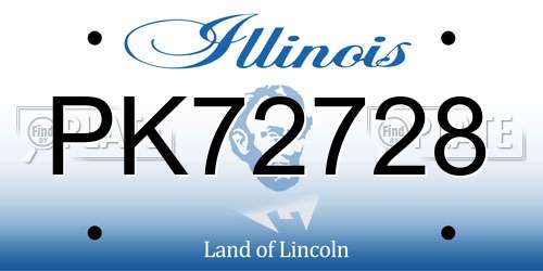 PK72728 Illinois License Plate