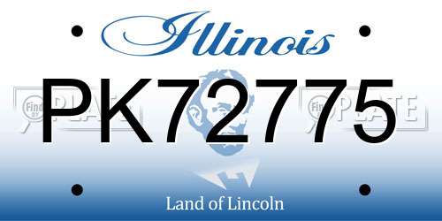 PK72775 Illinois License Plate