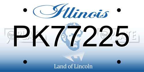 PK77225 Illinois License Plate