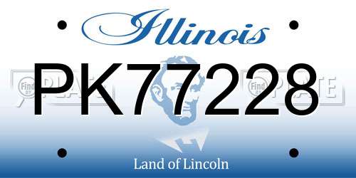PK77228 Illinois License Plate