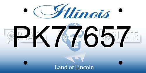 PK77657 Illinois License Plate