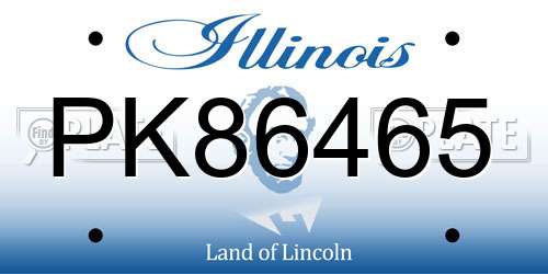 PK86465 Illinois License Plate