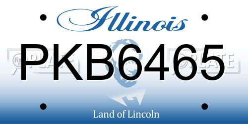 PKB6465 Illinois License Plate