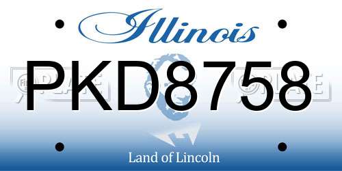PKD8758 Illinois License Plate