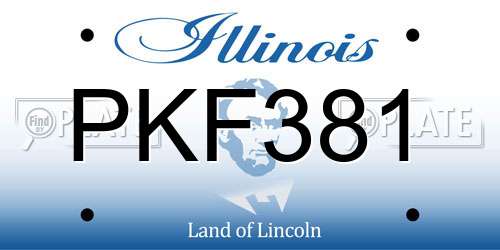 PKF381 Illinois License Plate