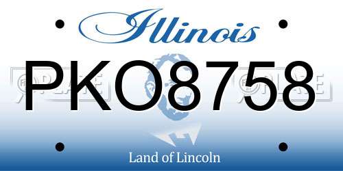PKO8758 Illinois License Plate