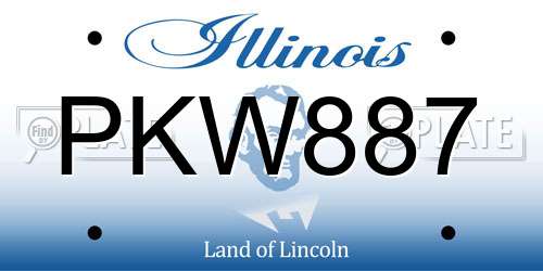 PKW887 Illinois License Plate