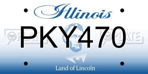 PKY470 Illinois License Plate