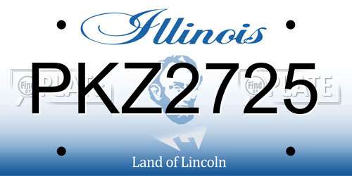 PKZ2725 Illinois License Plate