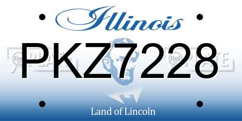 PKZ7228 Illinois License Plate