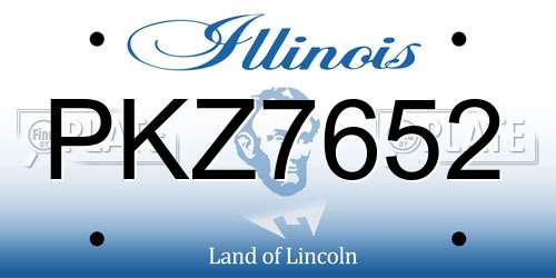 PKZ7652 Illinois License Plate