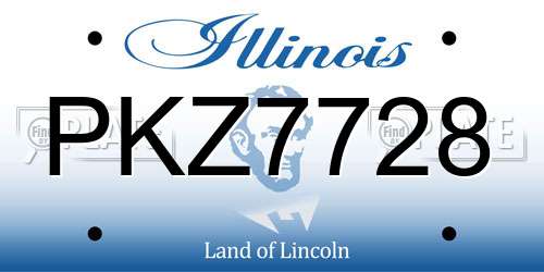 PKZ7728 Illinois License Plate