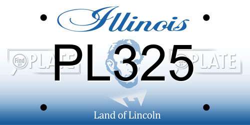 PL325 Illinois License Plate