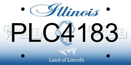 PLC4183 Illinois License Plate