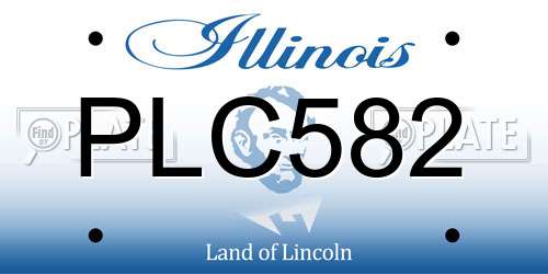 PLC582 Illinois License Plate