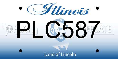 PLC587 Illinois License Plate