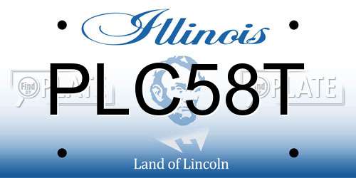 PLC58T Illinois License Plate