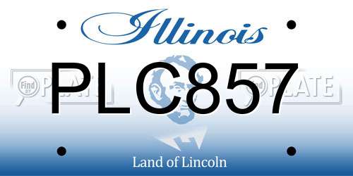 PLC857 Illinois License Plate