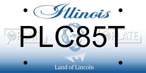 PLC85T Illinois License Plate