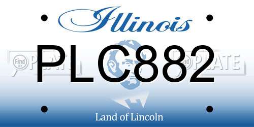 PLC882 Illinois License Plate