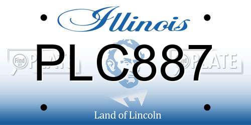 PLC887 Illinois License Plate
