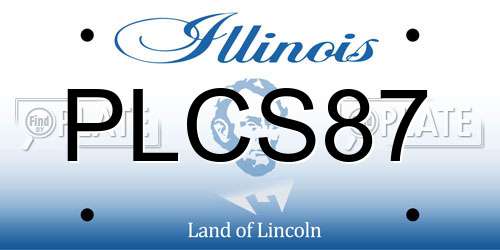 PLCS87 Illinois License Plate