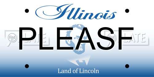 PLEASF Illinois License Plate