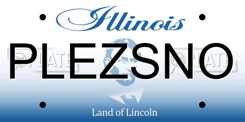PLEZSNO Illinois License Plate