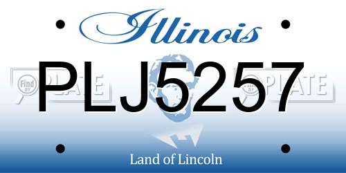 PLJ5257 Illinois License Plate