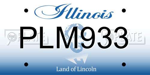PLM933 Illinois License Plate