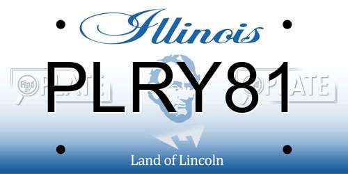 PLRY81 Illinois License Plate