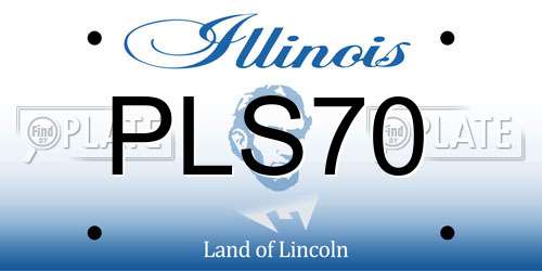 PLS70 Illinois License Plate