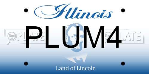 PLUM4 Illinois License Plate