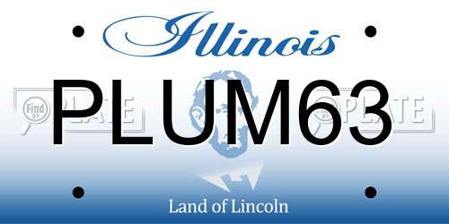 PLUM63 Illinois License Plate